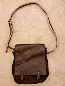 Duffer of St George Shoulder Messenger Side Bag Satchel - Brown - Leather - Picture 1 of 9