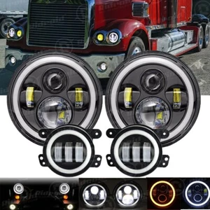Faros LED redondos de 7 pulgadas para Freightliner Coronado + combo de luces antiniebla LED de 4 pulgadas - Imagen 1 de 12