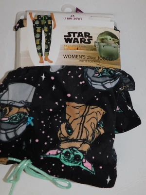 Star Wars Yoda 3X 22W-24W Womens Sleep Jogger Pants w/ Pockets Pajamas - Image 1 of 4