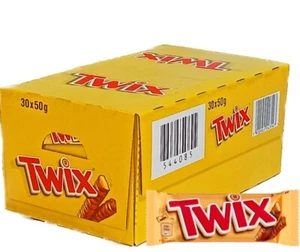Twix Milk Chocolate Caramel Biscuit Bars 30 x 50g Full Box – Snack Pack - Picture 1 of 1