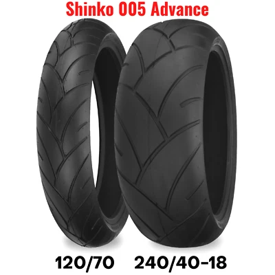 New Shinko 005 Advance Motorcycle Tire Set Front Rear 120 21" + 240/40-18 18" - Image 1 of 4