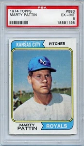 1974 Topps Marty Pattin Kansas City Royals #583 ⭐️💥🎯 PSA Calificado 6 - Imagen 1 de 2