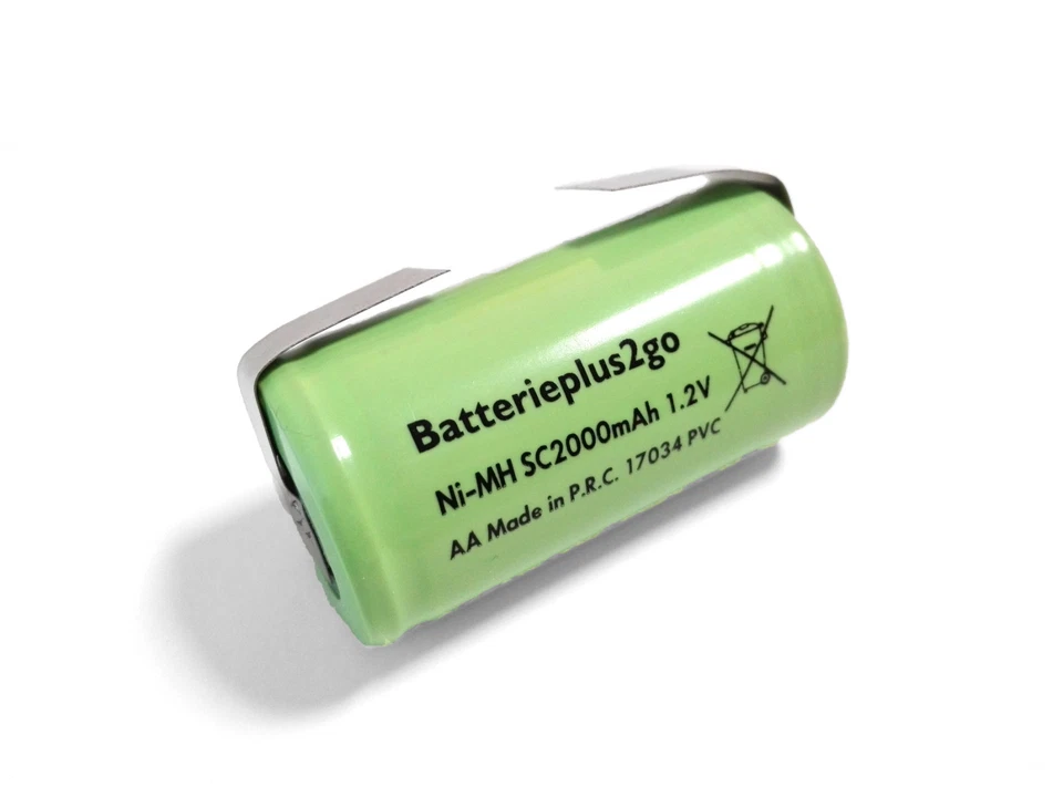 Akku Einzelzelle Sub-C NIMH 2000mAh 1.2V | im Schrumpfschlauch mit U-Lötfahne - Bild 1 von 1