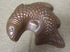 Antique Copper Fish Mold for Jelly Apsic Pudding Vintage Tin Lined