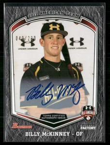 Billy McKinney 2012 Bowman Under Armour All American Auto 40/220 - Picture 1 of 2