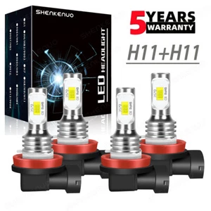 4x Para Chrysler Town/Country 2008-2016 6000K Bombillas LED Luz Alta Baja - Imagen 1 de 11