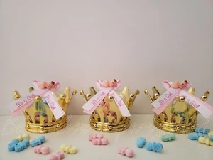 12 Coronas Rellenables de Oro Princesa Baby Shower Its a Girl Favores Premios Decoración - Imagen 1 de 10