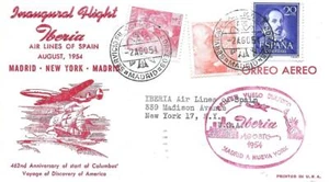 Iberia Airlines First Flight Madrid-New York 2 Aug 1954 AAMC#IB-1 - Picture 1 of 1