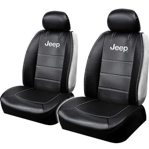 NEW Pair Delux Plasticolor Vinyl Jeep Logo Car Truck SUV Front Seat Cover - Foto 1 di 6