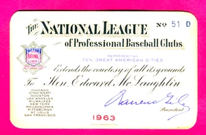 RARE 1963 NL SEASON PASS/TICKET-PETE ROSE DEBUT/MUSIAL LAST GM/KOUFAX NO HITTER+ - Picture 1 of 2