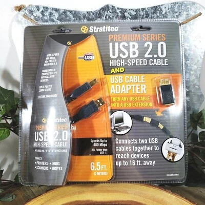 New in Package Stratitec High Speed USB Cable & USB Cable Adapter - Image 1 of 4
