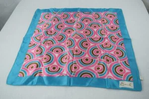 Emile Schal blau/rosa/braun/weiß erinnert an den Art Deco Stil 22x22 - Bild 1 von 1