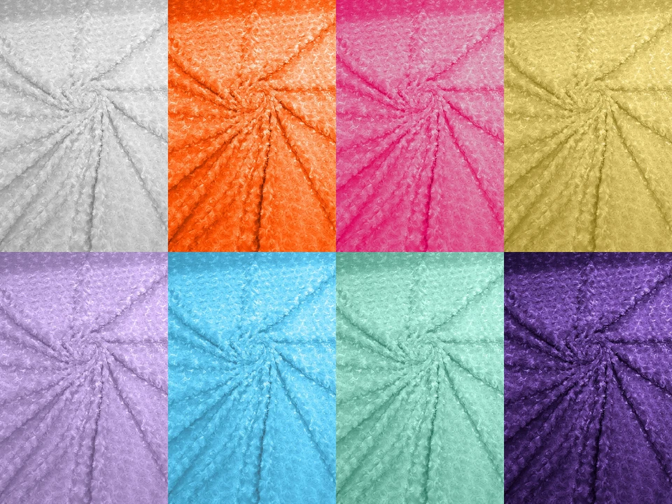 Minky Rose Swirl Fabric -  58" Blossom Rosebud Plush Fur Soft Fabric By The Yard - Image 1 of 1