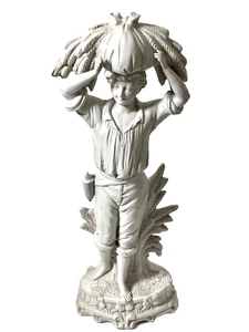 ancien biscuit garcon portant des epis de blé 38 cm - Imagen 1 de 7