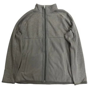 Van Heusen Mens Monument Gray Zip Front Mock Neck Sweatshirt Jacket - Picture 1 of 2
