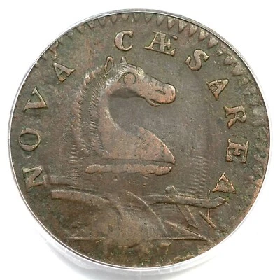1787 46-e PCGS XF 40 Outlined Shield New Jersey Colonial Copper Coin - Image 1 of 3