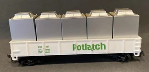IHC Potlatch Gondola Car w 5 Containers HO Gauge Railroads Trains Models 6” Long - Picture 1 of 10