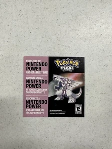 Pokemon Pearl Version Nintendo DS 2007 Nintendo Power Subscription Insert - Picture 1 of 2
