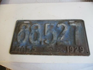 1929 Massachusetts License Plate Tag 88527 - Picture 1 of 1