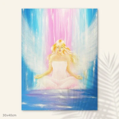 Spiritual Wall Pictures on Canvas "Meditation" Reiki Yoga Room Altar Decor Pic - Image 1 of 4