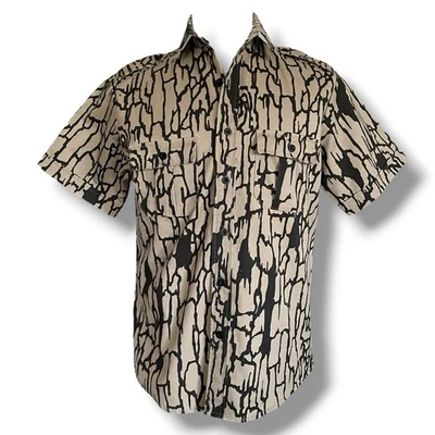 Vintage Orvis Mens Tree Bark Camo Shirt Sz Medium Tan Brown Hunting Military - Image 1 of 4