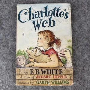 Charlotte's Web: E. B. White 1952 Hardcover Book With Dust Jacket Early Printing - Foto 1 di 4