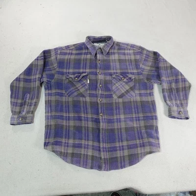 Camisa de Colección Bugle Boy Para Hombres XL Púrpura Cazadora a Cuadros Ropa de Trabajo Occidental Años 90 Foto 1 de 4