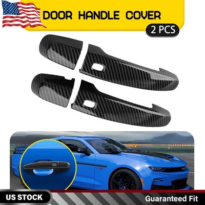 2 X передней двери автомобиля ручки чехол для Chevrolet Camaro 2016-2023 из углеродного волокна печати - Изображение 1 из 4