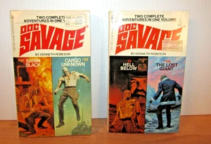 Lot 2 Double Doc Savage by Kenneth Robeson 2 in 1 Vintage PB #s 97,98,99,100 - Picture 1 of 14