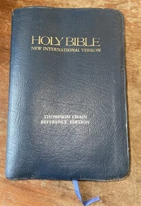 Rare French Morocco Leather Thompson Chain Reference NIV Bible 1986 3rd Hodder - Picture 1 of 22