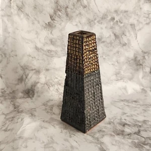 Studio Art Pottery Building Column Bud Vase Textured Artist Signed KAZ 04 - Picture 1 of 16