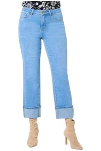 IMAN Global Chic Women's Perfect Fit Cuffed Straight Leg Jean Chambray - Picture 1 of 1