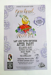 Lady Luck Tattoo Convention Gearhead Hellbound Glory Promo Poster 2010 Signed - Picture 1 of 2