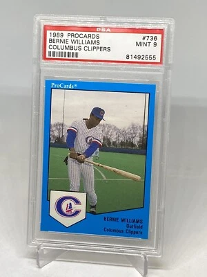 Bernie Williams 1989 ProCards #736 Minor League Col Clippers RC PSA 9 ROOKIE - Image 1 of 4