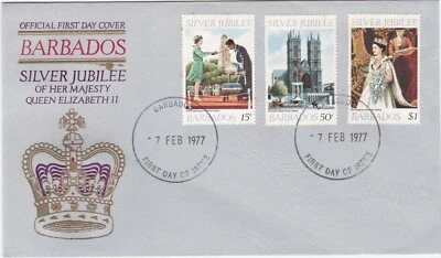 1977 Barbados FDC card Silver Jubilee of Her Majesty Queen Elizabeth II - Image 1 of 2