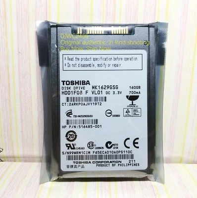 Toshiba 160GB,Internal,5400 RPM,4.57 cm (1.8") (MK1629GSG) Desktop HDD - Image 1 of 4