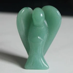 Carved mixed gemstone crystal rose quartz angel figurine office home decor 1.5'' - Picture 1 of 88