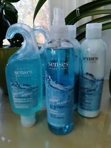 Avon 6 pc Set Senses Refreshing Blue Ocean-Lotion, Shower Gel, & Body Spray - Picture 1 of 8
