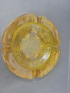 Vintage Glass Ash Tray harvest gold soreno bark anchor hocking amber 6 3/8" - Picture 1 of 3