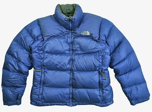 HOT Women THE NORTH FACE 700 NUPTSE GOOSE DOWN QUILT PUFFER PURPLE BLUE Jacket L - Picture 1 of 20