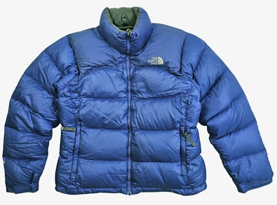 HOT Women THE NORTH FACE 700 NUPTSE GOOSE DOWN QUILT PUFFER PURPLE BLUE Jacket L - Image 1 of 4