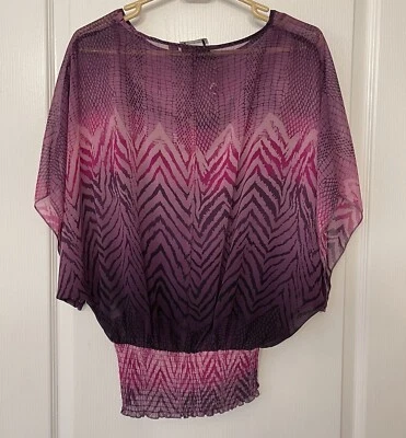 Vintage 90s Marc Bouwer Blouse With Removable Liner Size Small Plum Multicolor - Image 1 of 4