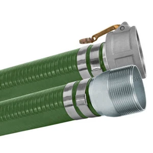 1-1/2" Green PVC Suction Hose Assembly, Female Camlock x Male NPT KC Nipple, ... - Picture 1 of 1