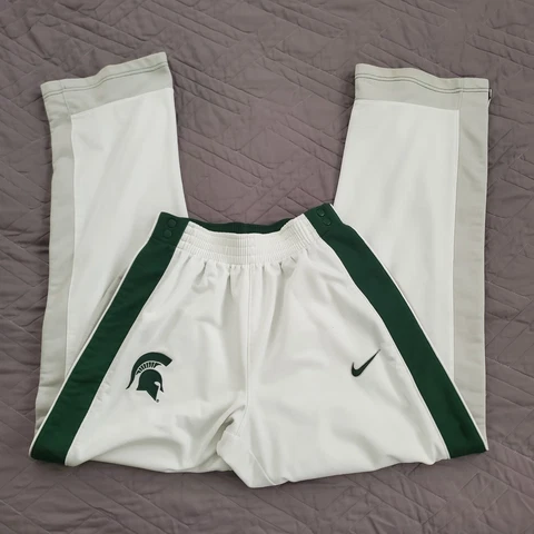 Michigan State Spartans Pants Mens Small White Nike Warmup Tearaway Basketball Cover