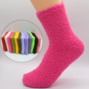 Warm Fluffy Socks Bright Color Cute Winter Cold Protection For Woman Teen Girls