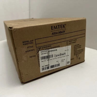 Emtek 4415US10B Juego de manijas con llave Sgl Cup. Entrada de bañera Jefferson, Norwich -V. Bronce Foto 1 de 4