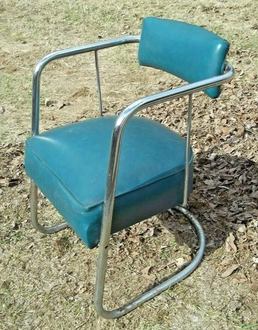 ANTIQUE ART DECO KEM WEBER CHROME ARMCHAIR Cover