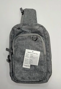 Baggallini Commuter Sling Light Grey Nylon Salesman Sample Zips RFID Card NWT - Picture 1 of 6