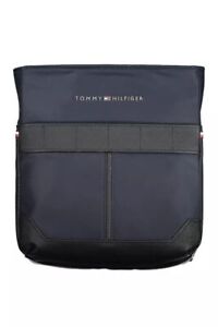 Tommy Hilfiger Chic Blue Shoulder Bag with Contrasting Men's Accents Authentic