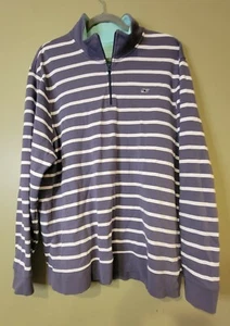 Vineyard Vines blau gestreifter Pullover mit 1/4-Reißverschluss am Ausschnitt. HERREN GR XL - Bild 1 von 6